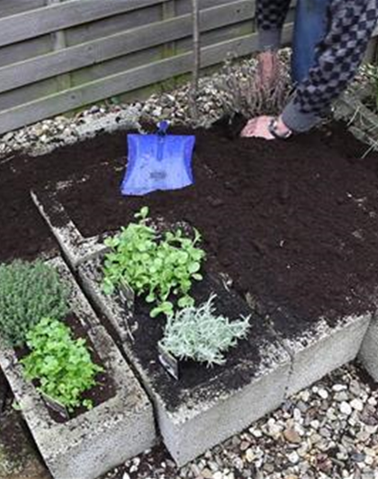 Kräuter - Einsetzen in Pflanzsteine Kräuter - Einsetzen in Pflanzsteine